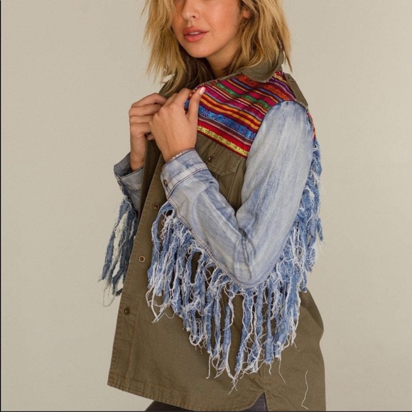 Raga The Chandler army-style fringe boho jacket - Picture 8 of 14
